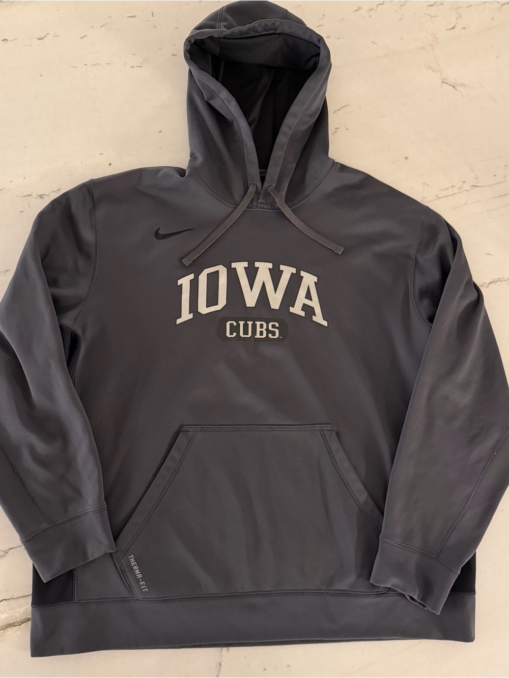 Nike Iowa Cubs 2XL Gray Iowa Cubs Hooded Sweatshirt Triple A Chicago Cubs Affil